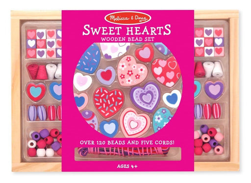 Melissa A Doug  4175 Sweet Hearts Bead set with 120 wooden beads - exxab.com