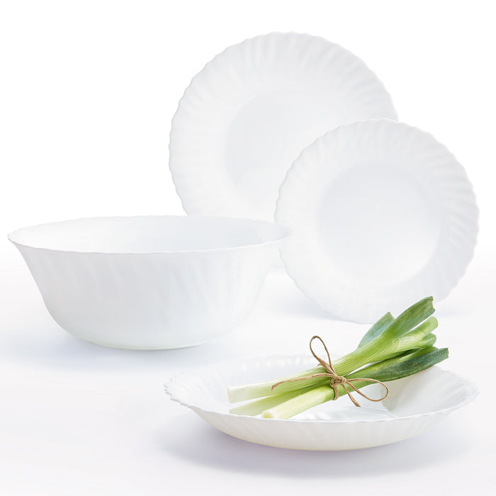 Arcopal Feston White Dinnerware Set 19 Pieces