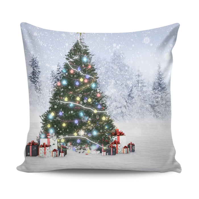 Home Decor Cushion With Snow Tree Print - exxab.com
