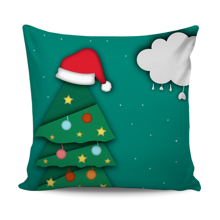 Home Decor Cushion with Cartoon Christmas Tree Print - exxab.com