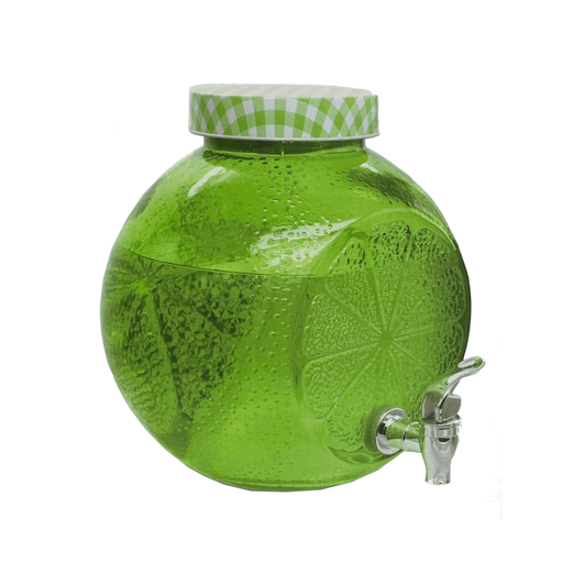 Glass water dispenser with tap in orange shape 5L - exxab.com